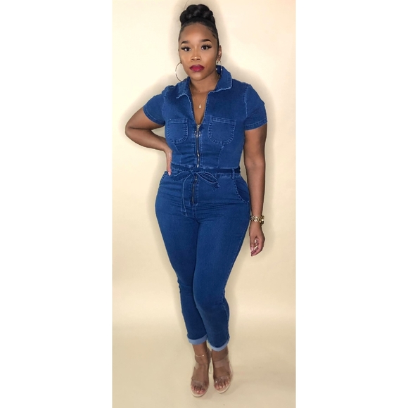 ONE LEFT - "That's My Sus" Denim Jumpsuit - Picture 2 of 4